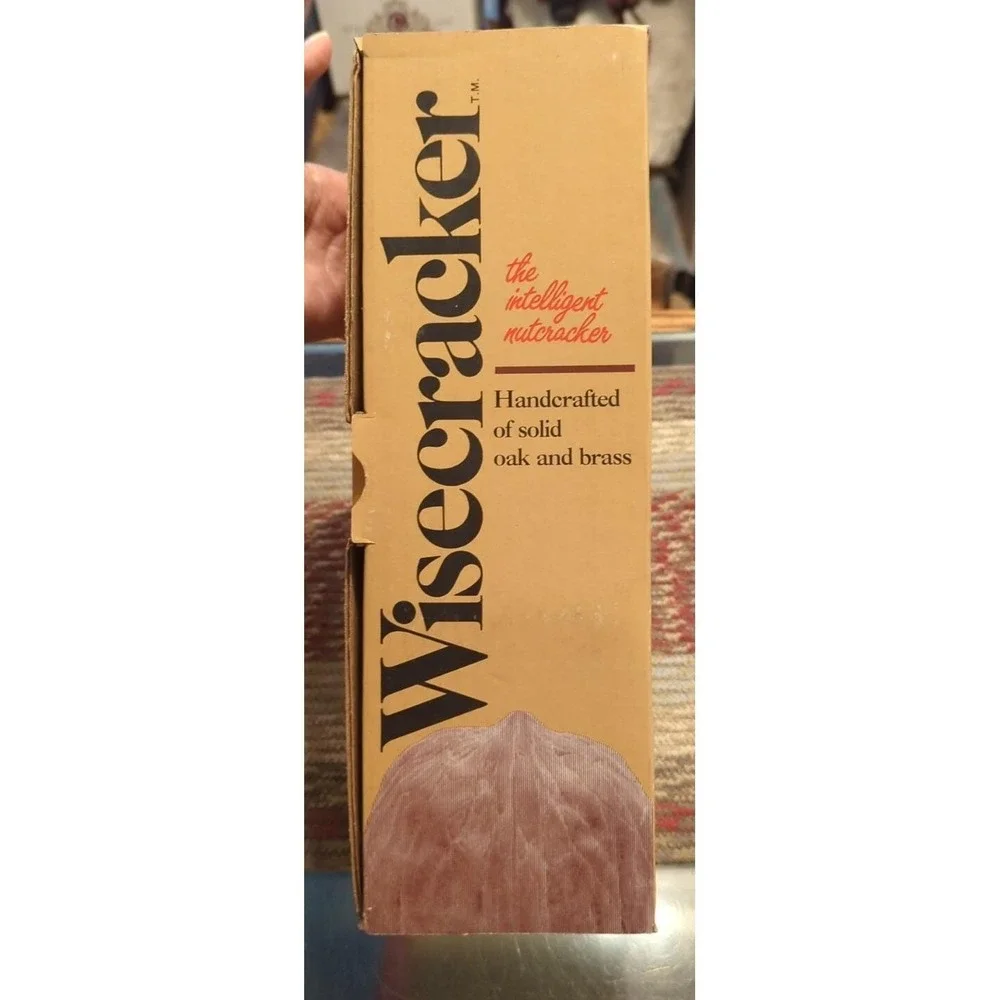 NOS Wise Cracker Nutcracker Handcrafted USA 1983 Mallet Brass Oak Wood Promotion